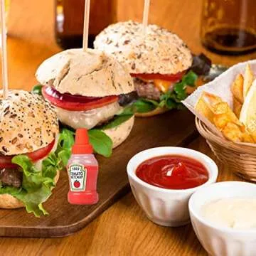 WXOIEOD 4 Pieces Mini Ketchup Bottle for Bento Box Accessories, 1 oz Condiment Squeeze Bottles Empty...