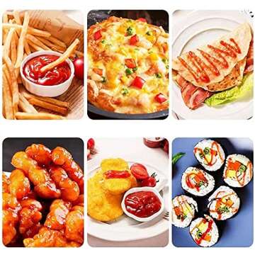 WXOIEOD 4 Pieces Mini Ketchup Bottle for Bento Box Accessories, 1 oz Condiment Squeeze Bottles Empty Plastic Salad Dressing Container Tomato Ketchup Condiments Squirt Squeezable Jar for Sauces Syrup