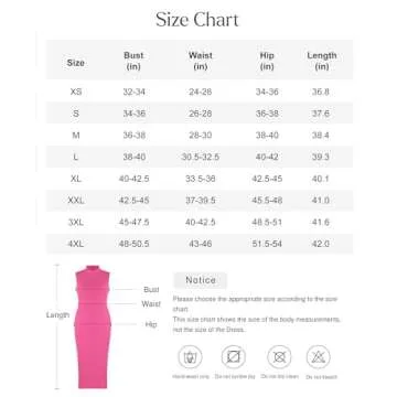 Popilush Shapewear Dress Midi Bodycon - Mock Neck Built in Shapewear Bra 9 in 1 Sleeveless Slip Dress for Women Pink
