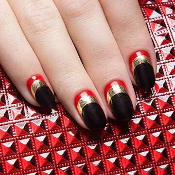 Blulu 576 Pieces French Manicure Nail Stickers Strips, Self Adhesive Nail Sticker Tips for Manicure Decoration DIY Tools (Moon Shape Design, 576 Pieces)