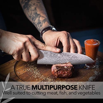 JCK Kagayaki Santoku Knife - Stunning Damascus Steel Craftsmanship