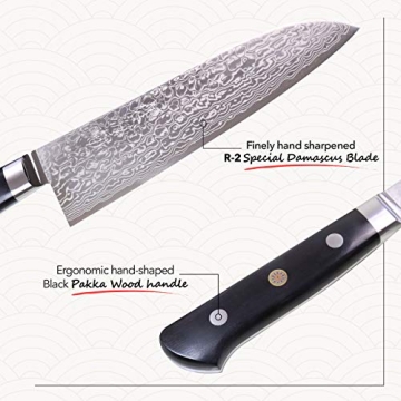 JCK Kagayaki Santoku Knife - Stunning Damascus Steel Craftsmanship