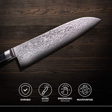 JCK Kagayaki Santoku Knife - Stunning Damascus Steel Craftsmanship