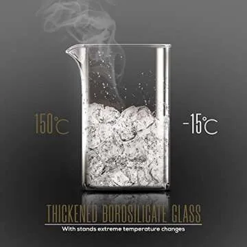 Utopia Kitchen 51 Ounce 1.5 Liter French Press Coffee Maker, Tea Maker, Travel Coffee Presses, Heat Resistant Thickened Borosilicate Coffee Pot for Camping Travel Gifts, Gold Pack of 1