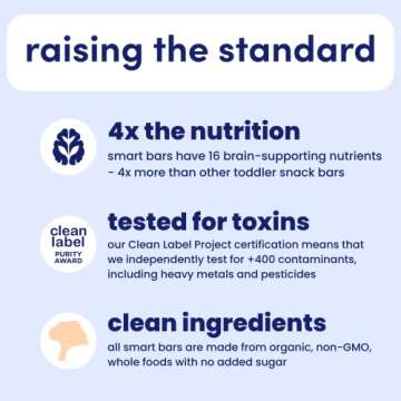 Cerebelly Toddler Snack Bars – Organic Carrot Date Smart Bars (Pack of 5), Healthy & Organic Whole Grain Bars with Veggies & Fruit, 16 Brain-supporting Nutrients from Superfoods, No Added Sugar