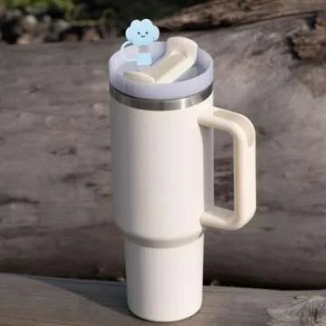 Silicone Straw Covers for Stanley Tumblers - Cute Cap Accessories Compatible with 30 & 40oz Cups (3 PCS10MM Clouds)