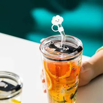 Silicone Straw Covers for Stanley Tumblers - Cute Cap Accessories Compatible with 30 & 40oz Cups (3 PCS10MM Clouds)