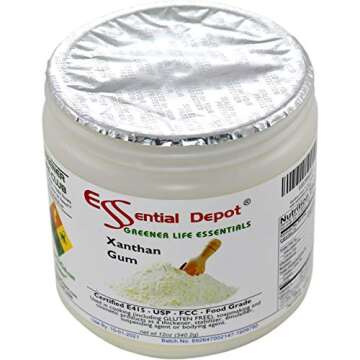 Xanthan Gum 12 oz. Powder USP FCC Food Grade - Gluten Free Cooking - safety sealed HDPE container wi...