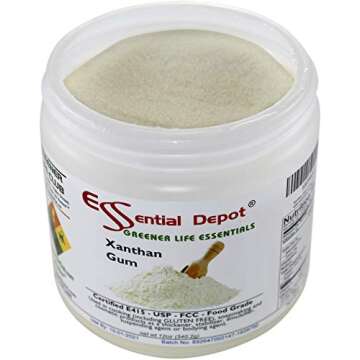 Xanthan Gum 12 oz. Powder USP FCC Food Grade - Gluten Free Cooking - safety sealed HDPE container with resealable cap