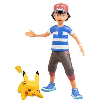 Pokémon Battle Figure Multi Pack Toy Set with Launching Action - Generation 1 - Includes Ash, Pikac...
