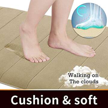 Yimobra Memory Foam Bath Mat - Luxurious 44x24 Inches Soft Rug, Maximum Absorbent & Non-Slip for You...