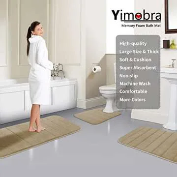 Yimobra Memory Foam Bath Mat - Soft Non-Slip Comfort