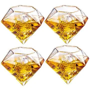 Diamond Whiskey & Wine Glasses Set - 10oz Elegance