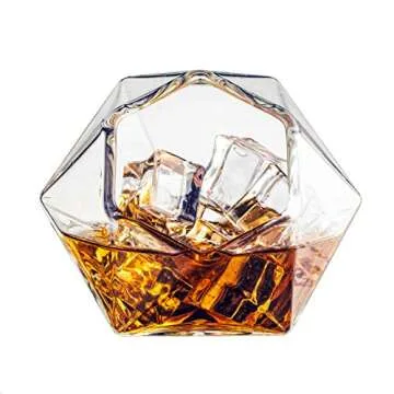 Diamond Whiskey & Wine Glasses Set - 10oz Elegance