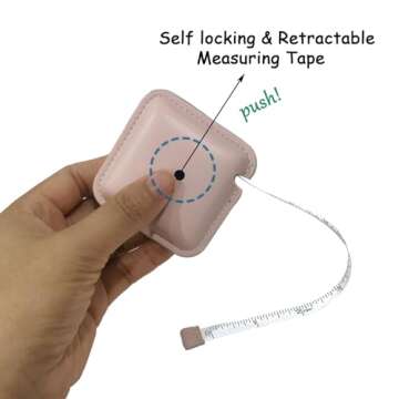 Compact Pink Retractable Tape Measure for Tailoring & Crafting