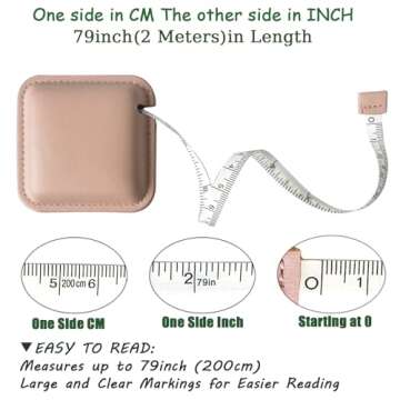 Compact Pink Retractable Tape Measure for Tailoring & Crafting