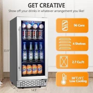 15-Inch Beverage Cooler - Freestanding or Built-In
