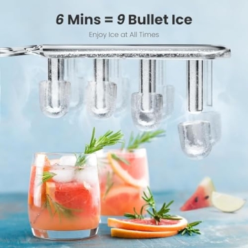 AGLUCKY Ice Makers Countertop, Portable Ice Machine Maker with Handle, Self-Cleaning, 26Lbs/24H, 9 Cubes Ready in 6 Mins, Scoop and Basket, for Home/Office/Kitchen (Grey)