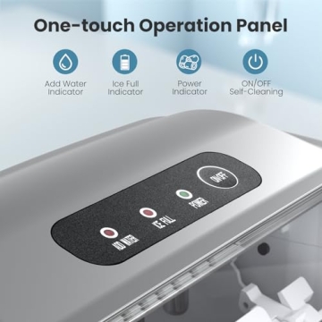 AGLUCKY Ice Makers Countertop, Portable Ice Machine Maker with Handle, Self-Cleaning, 26Lbs/24H, 9 Cubes Ready in 6 Mins, Scoop and Basket, for Home/Office/Kitchen (Grey)