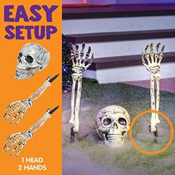 Halloween Decorations Skeleton Stakes, Realistic Looking Yard Lawn Garden Stakes, Groundbreakers for Best Halloween Yard Decorations Outdoor Graveyard