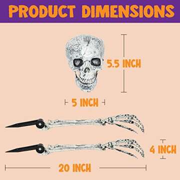Halloween Decorations Skeleton Stakes, Realistic Looking Yard Lawn Garden Stakes, Groundbreakers for Best Halloween Yard Decorations Outdoor Graveyard
