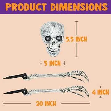 Halloween Decorations Skeleton Stakes, Realistic Looking Yard Lawn Garden Stakes, Groundbreakers for Best Halloween Yard Decorations Outdoor Graveyard