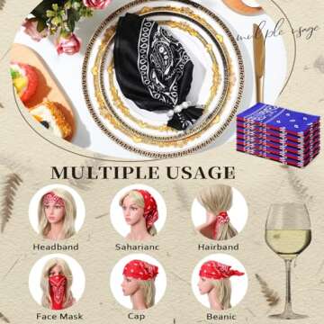 Suhine 24 Pcs Colorful Paisley Bandanas Set for All