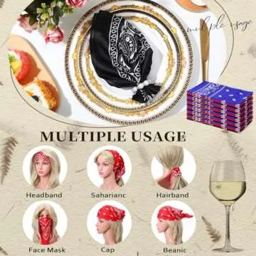 Suhine 24 Pcs Colorful Paisley Bandanas Set for All