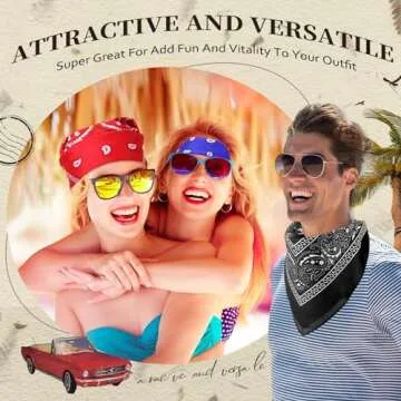 Suhine 24 Pcs Colorful Paisley Bandanas Set for All