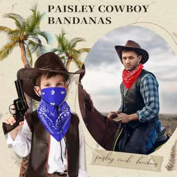 Suhine 24 Pcs Colorful Paisley Bandanas Set for All