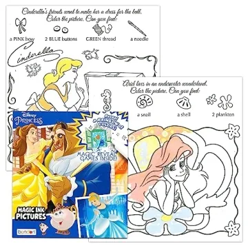 Disney Princess Magic Ink Coloring Book Set for Kids