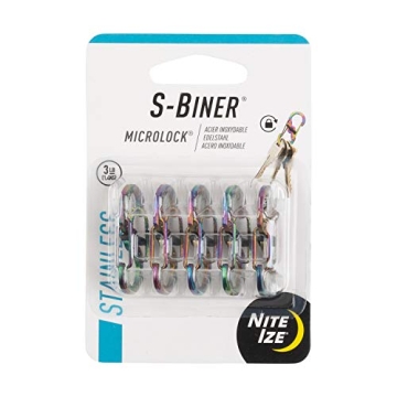 Nite Ize S-Biner MicroLock Stainless Steel - Durable Key Holder Carabiner Clip - S-Biner with Lockin...