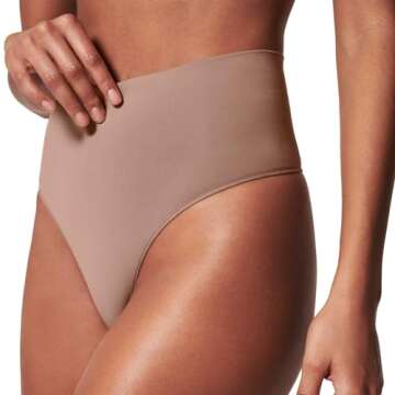 SPANX® Ecocare Everyday Shaping Seamless Thongs for Women – Breathable – Pull-on Style – Blen...