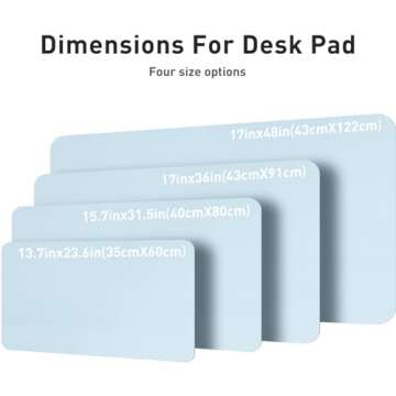 Aothia Leather Desk Pad Protector, Mouse Pad, Office Desk Mat, Non-Slip PU Leather Desk Blotter, Laptop Desk Pad, Waterproof Desk Writing Pad for Office and Home (23.6" x 13.7", Baby Blue)