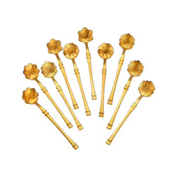 Elegant 10 Pcs Flower Spoon Set for Coffee Lovers