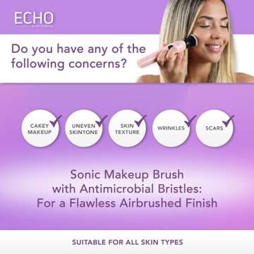 Spa Sciences ECHO - Makeup Brush for Flawless Blending, Contouring, Highlight & Airbrush Finish - 3 ...