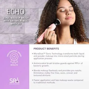 Spa Sciences ECHO - Makeup Brush for Flawless Blending, Contouring, Highlight & Airbrush Finish - 3 Speeds - Rechargeable
