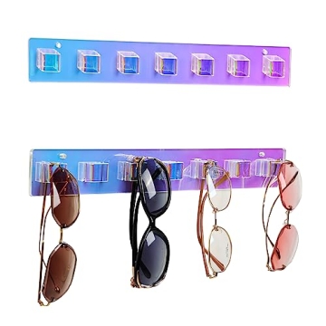SILFGRLF Sunglasses Holder Organizer, 2 Pack Acrylic Sunglasses Organizer Wall Mounted Eyeglasses Di...
