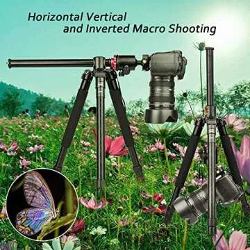 YoTilon Lightweight Horizontal Tripod for DSLRs & Camcorders