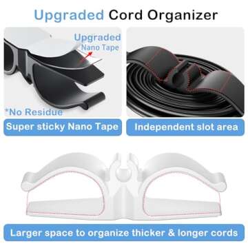 Lancord Cord Organizer for Appliances, 8 Pack Upgraded Kitchen Appliance Cord Organizer Stick On App...