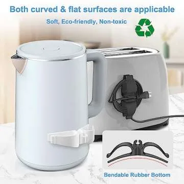 Lancord Cord Organizer for Appliances, 8 Pack Upgraded Kitchen Appliance Cord Organizer Stick On Appliance Wire Organizer Wire Wrapper for Kitchen Appliances Mixers, Coffee Maker, Pressure Cooker