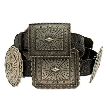 ARIAT Women's Embossed Concho Western Belt - Genuine Leather Style