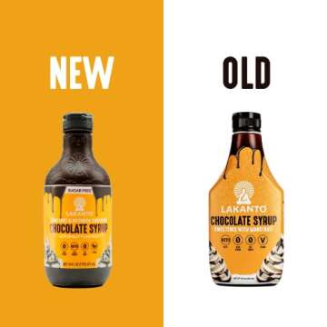 Lakanto Sugar Free Chocolate Syrup - Sweetened with Monk Fruit Sweetener, Zero Net Carbs, Keto Diet Friendly, Vegan, Perfect Topping for Ice Cream, Snacks, Chocolate Milk, Desserts (16 Fl Oz)