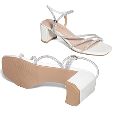 Chic Zelaprox Rhinestone Block Heels for Special Events