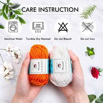 INSCRAFT 62 Acrylic Yarn Skeins, 2170 Yards Yarn for Knitting and Crochet, Includes 2 Crochet Hooks,2 Weaving Needles,10 Stitch Markers, Perfect Beginner Kit for for Adults Kids