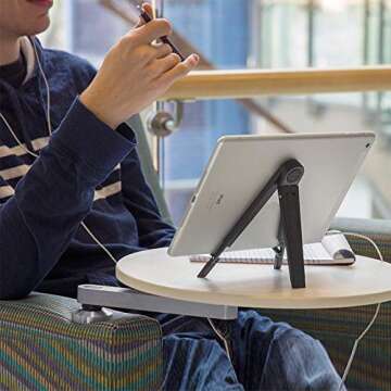 Twelve South Compass 2 for iPad, Black | Mobile Display Stand with Typing Angle for iPad Pro/iPad Air/iPad Mini