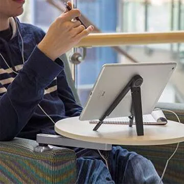 Twelve South Compass 2 for iPad, Black | Mobile Display Stand with Typing Angle for iPad Pro/iPad Air/iPad Mini