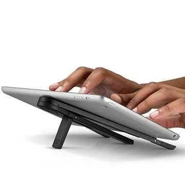 Twelve South Compass 2 for iPad, Black | Mobile Display Stand with Typing Angle for iPad Pro/iPad Air/iPad Mini