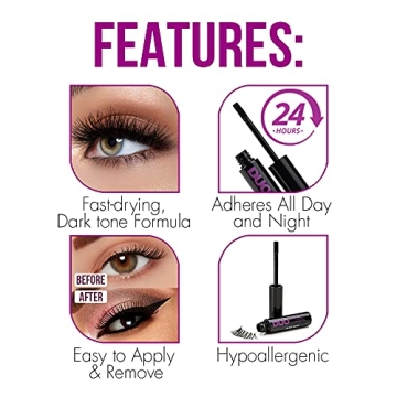 DUO Quick-Set Strip Lash Adhesive - Dark Tone, Quick-Drying, Long-Lasting, Water-Resistant Lash Glue for Strip & Individual Lashes, 0.18 oz, 1-Pack