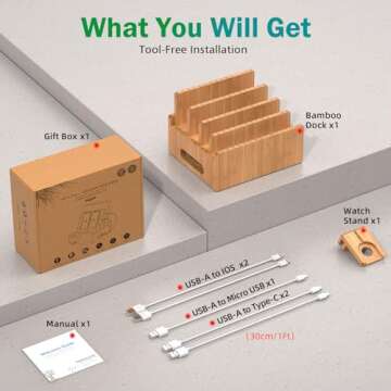 Bamboo Charging Station for Multi Devices - Pezin & Hulin